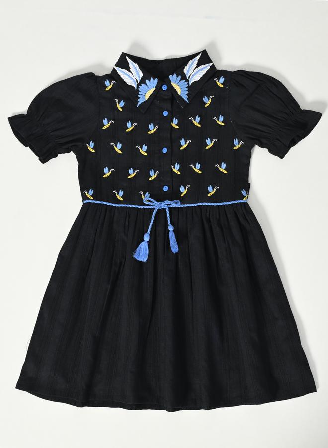 BELLA MODA Embroidered Cotton Dress - Image 2