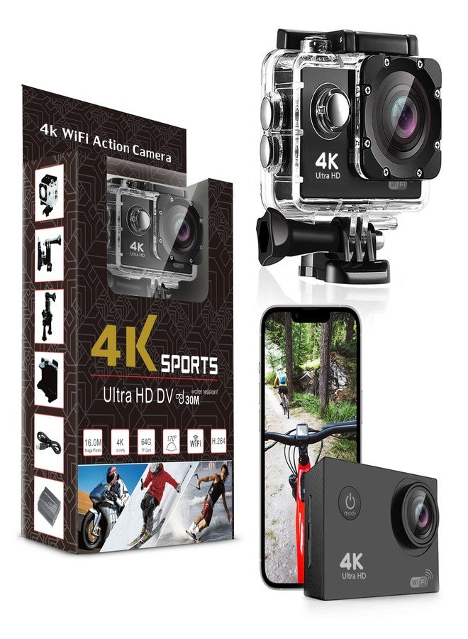 FREEZE2TRIM Pro Xtreme 4K Action Camera - Ultra HD Waterproof Camera Video Camera with Wi-Fi, 170° Wide Angle Lens, Image Stabilization, Multiple Mounting Options - Perfect Underwater Camera Snorkeling - Image 1