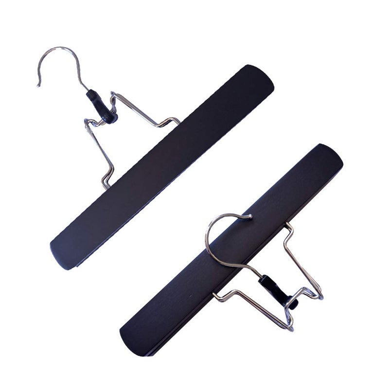 yantaisiyu 2 Pcs Hair Extensions Hanger Wooden Wig Storage Hair Hanger with AntiSlip Stickers for Wigs Black 