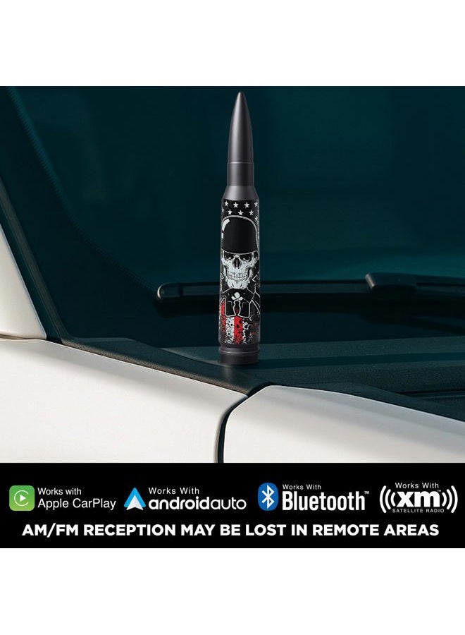 EcoAuto Badass Car Antenna Replacement for Dodge Ram & Ford F150 F250 F350 Super Duty Ford Raptor Bronco Trucks - Anti-Theft Design - Radio Antenna for Truck 1990 - Current (American Skull Black) - Image 3