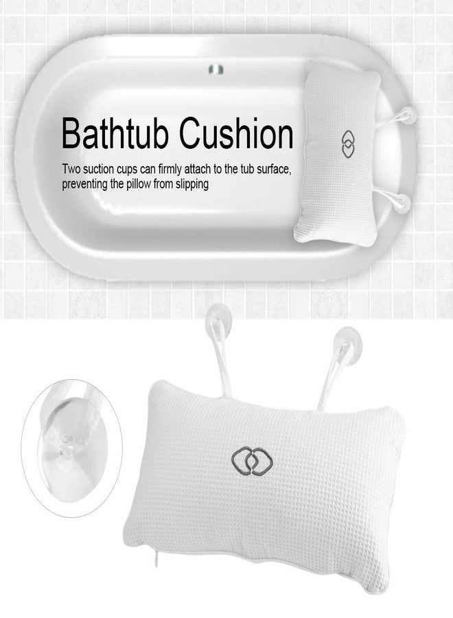 Nikou Bathtub Spa Pillow - Bath Cushion Bath Pillows White - Spa Pillow with Suction Cups,Supports Neck and Shoulders,for Hot Tub Home Spa Jacuzzi Bathtub Head Rest, Comfortable & Soft - Image 3