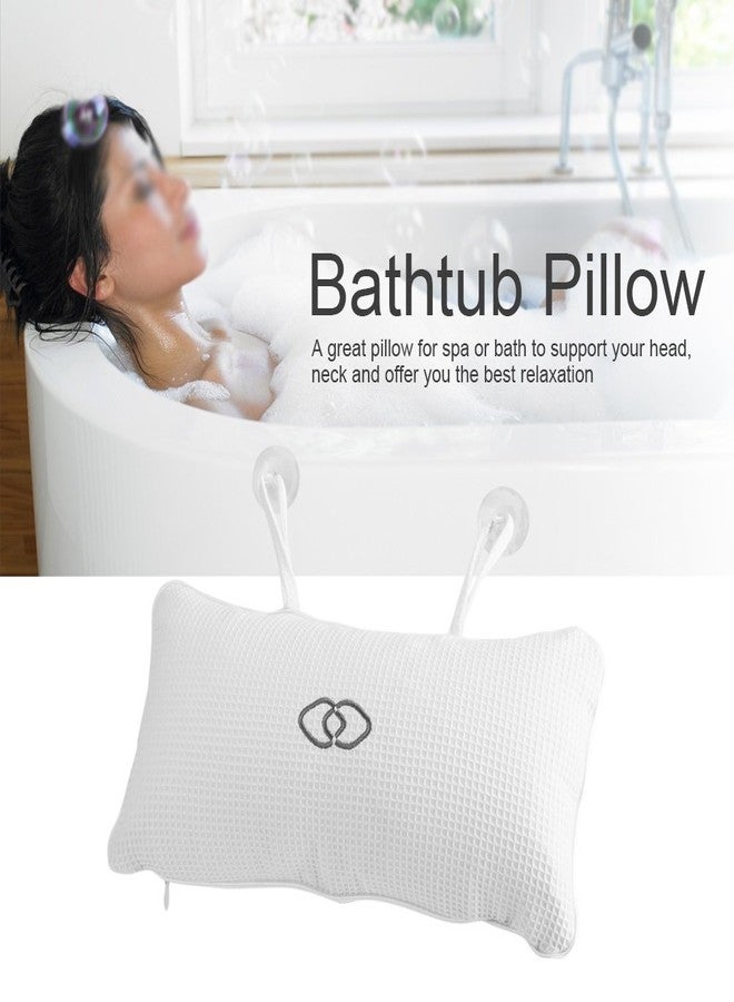 Nikou Bathtub Spa Pillow - Bath Cushion Bath Pillows White - Spa Pillow with Suction Cups,Supports Neck and Shoulders,for Hot Tub Home Spa Jacuzzi Bathtub Head Rest, Comfortable & Soft - Image 2
