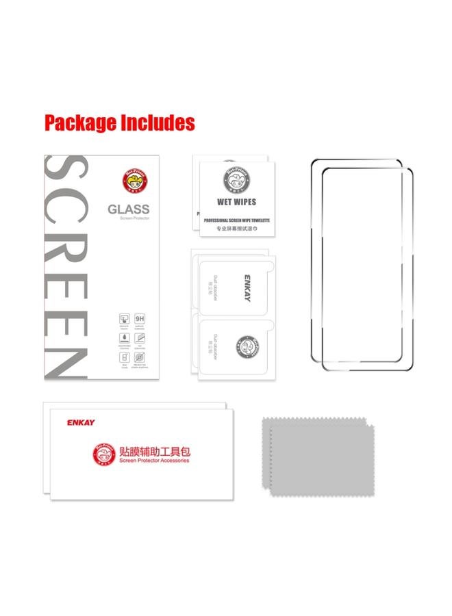 Green Tiger Xiaomi Poco X5 2pcs ENKAY Hat Prince Full Glue 0.26mm 9H 2.5D Tempered Glass Full Film - Image 2