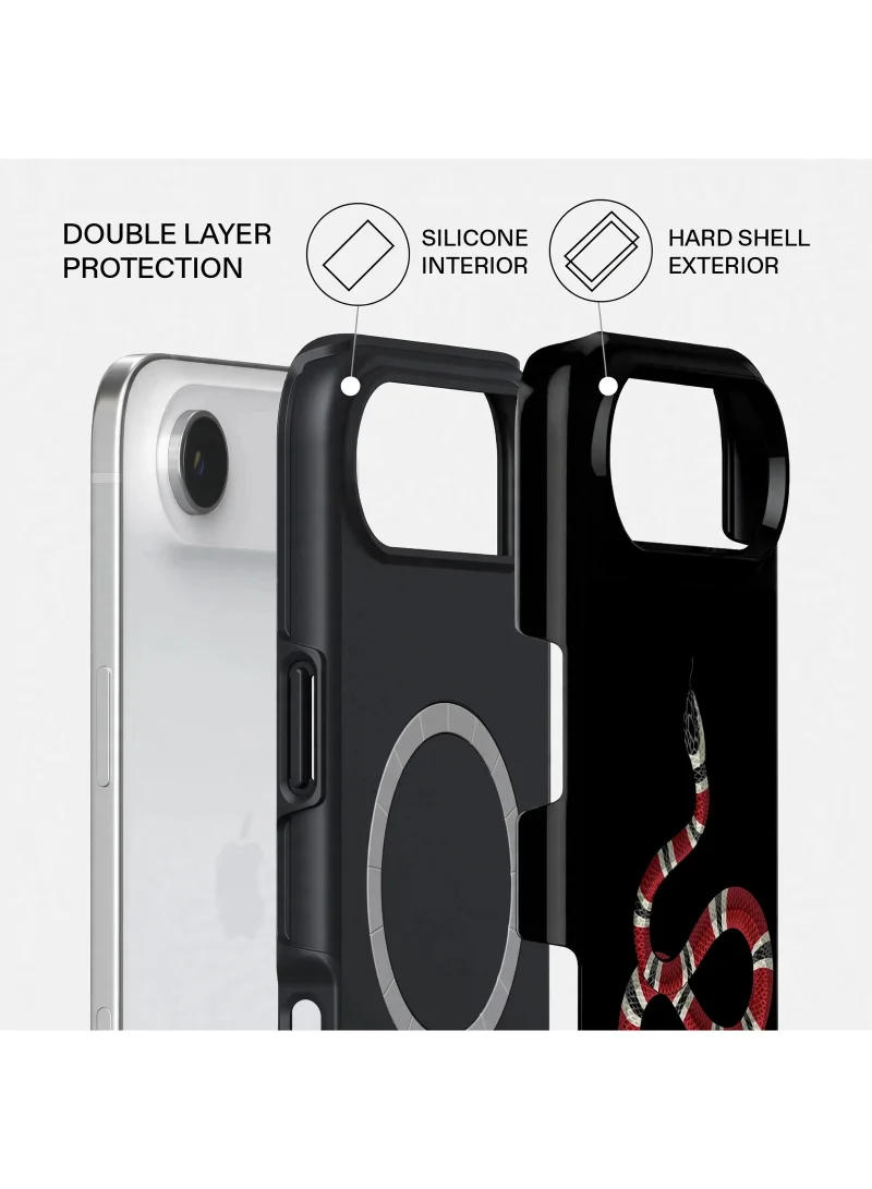 موبكوس جراب iPhone 17 Air Midnight Serpent المميز، متوافق مع غطاء صلب مزدوج الطبقات مع حماية من السيليكون - غطاء مقاوم للخدوش والصدمات