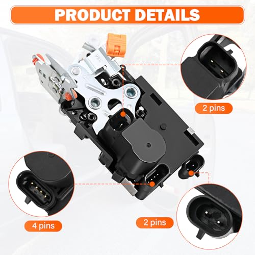 Yikesai Door Lock Latch Actuator - Front Right Passenger Side - Compatible with 2001-2006 Cadillac Escalade Chevy Avalanche, Silverado, Suburban, Tahoe GMC Sierra, Yukon - Replaces 931-319, 15110644, 1505368 - Image 2