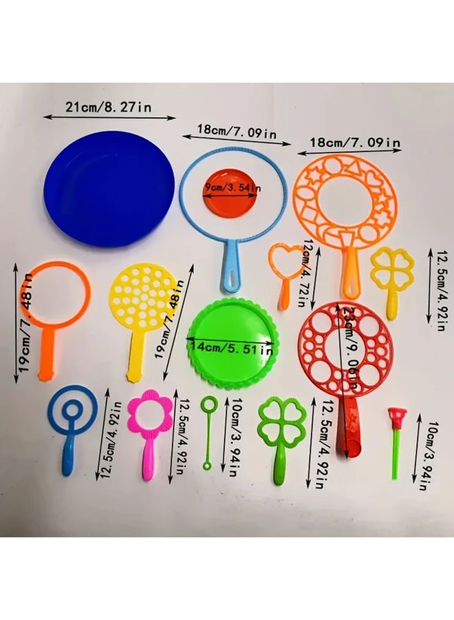 1 Set Bubble Tool Kit With Tray 15 Pcs Summer Outdoor Party Blowing Wand Toys - Image 4
