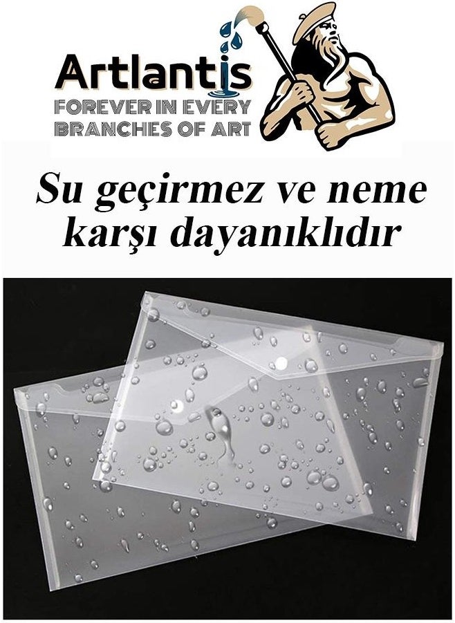 Artlantis A5 Snap File Transparent 5 Pieces A-5 Snap Snap Envelope File Transparent 17X22.5 cm Small Size Snap File  - Image 3
