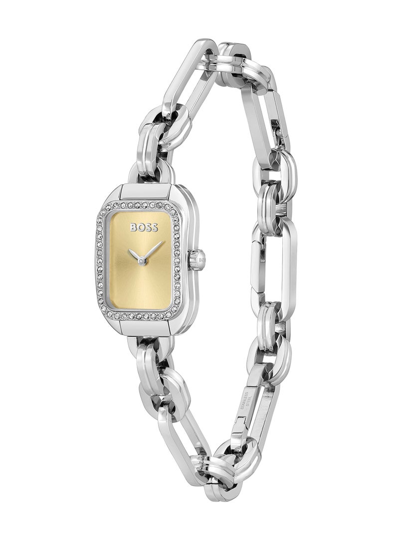 HUGO BOSS - Women's Analog Rectangle Shape Stainless Steel Wrist Watch 1502656 - 19 Mm - Image 1