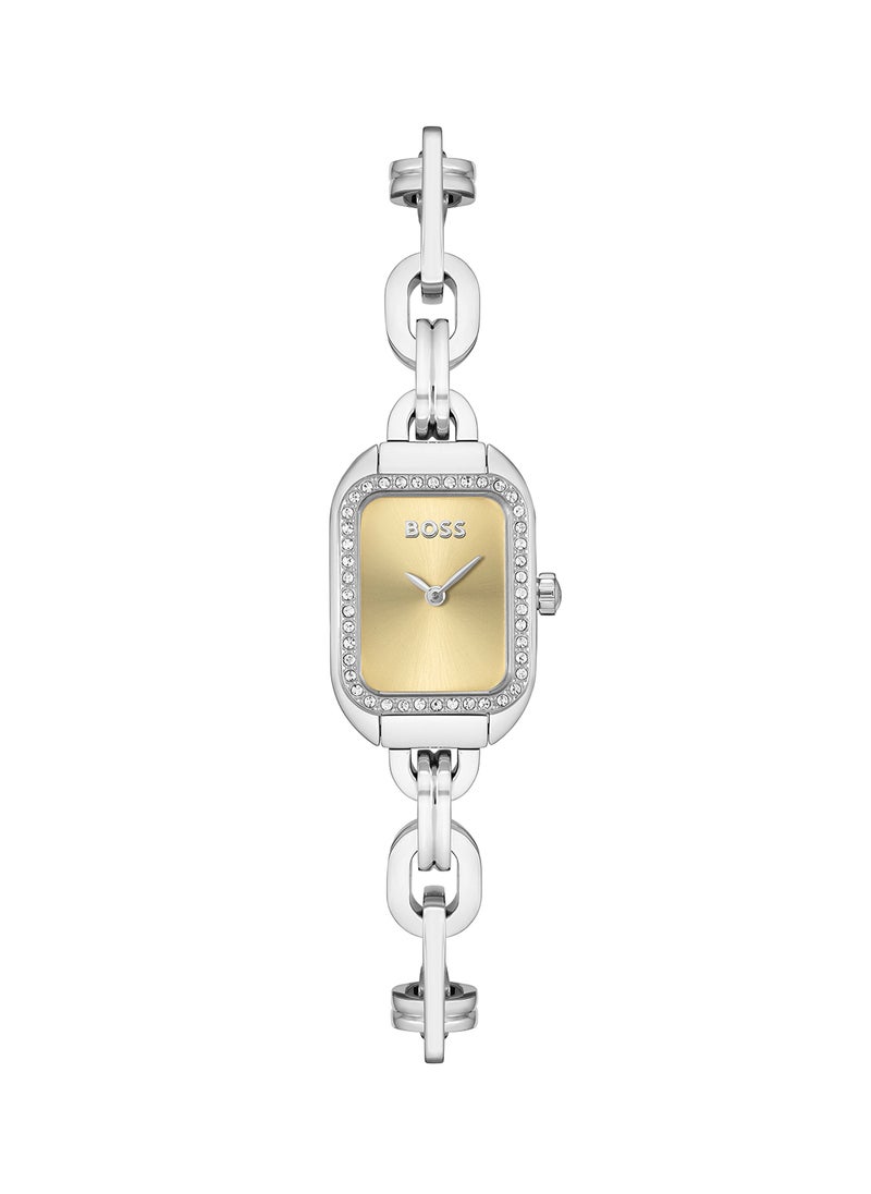 HUGO BOSS - Women's Analog Rectangle Shape Stainless Steel Wrist Watch 1502656 - 19 Mm - Image 1