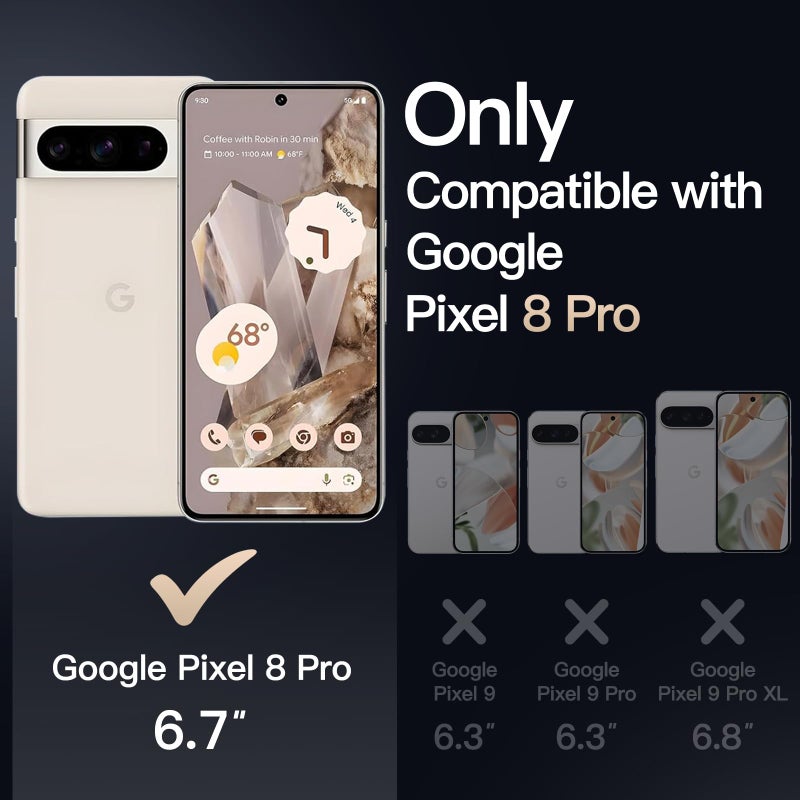 JETech Magnetic Case for Google Pixel 8 Pro 6.7-Inch 2023, Compatible with MagSafe, Translucent Matte Back Shockproof Phone Cover (Porcelain) - Image 2