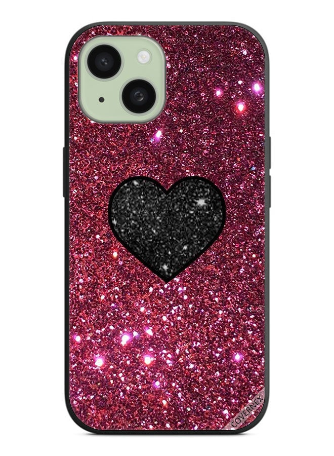 Covernex Protective Case Cover For Apple iPhone 15 Heart In Glitters - Image 1