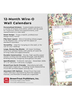 Tuscan Delight | 2025 12 x 12 Inch Monthly Square Wire-O Calendar | Sticker Sheet | BrownTrout | Stationery Elegant Exclusive  - Image 2