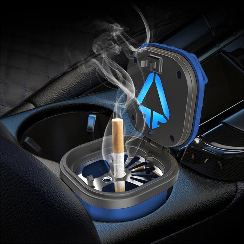 Car Cup Holder Ashtray with LED Light – Portable Smokeless Ashtray with Smoke Blocking Lid, Detachable Inner Tray, Fire Resistant Material, Easy Clean Design, Universal Fit Car Cup Holder Ashtray for Cars, SUVs, Trucks - Image 2