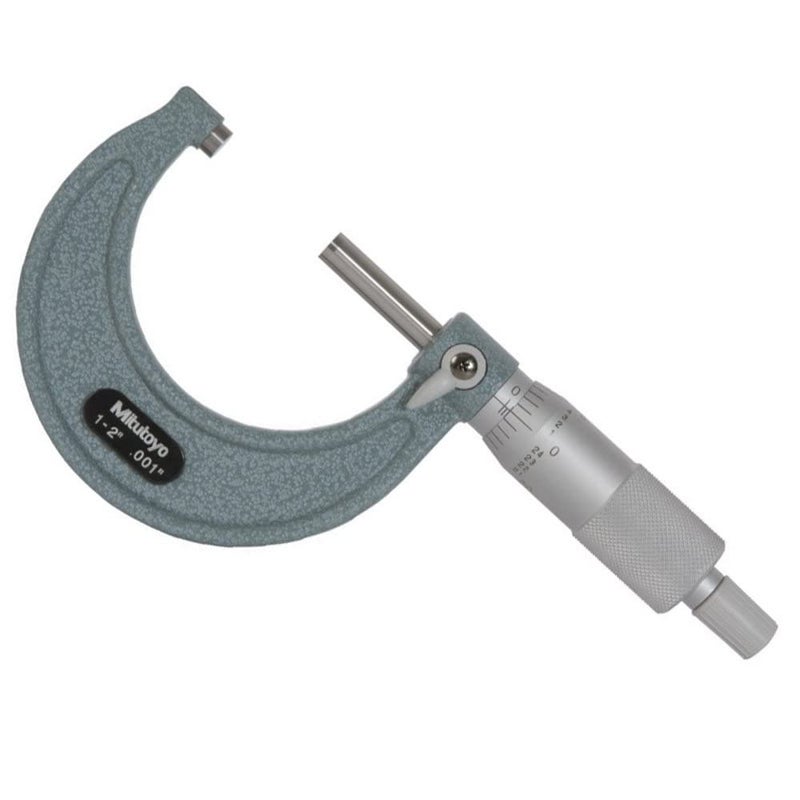 Mitutoyo 103-178 Outside Micrometer, Baked-enamel Finish, Ratchet Stop, 1-2" Range, 0.001" Graduation, +/-0.0001" Accuracy - Image 3