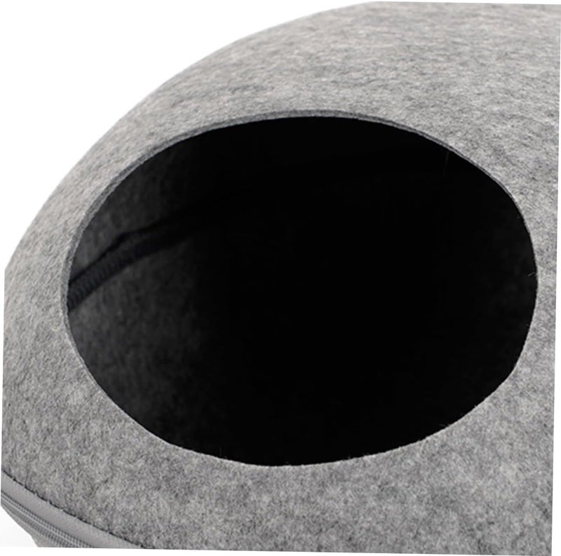 HANABASS Creative Circle Gray Felt Dog Bed Cushion for Cats and Dogs Removable and Washable Kennel for Indoor Use Soft Material for Comfort - Image 2
