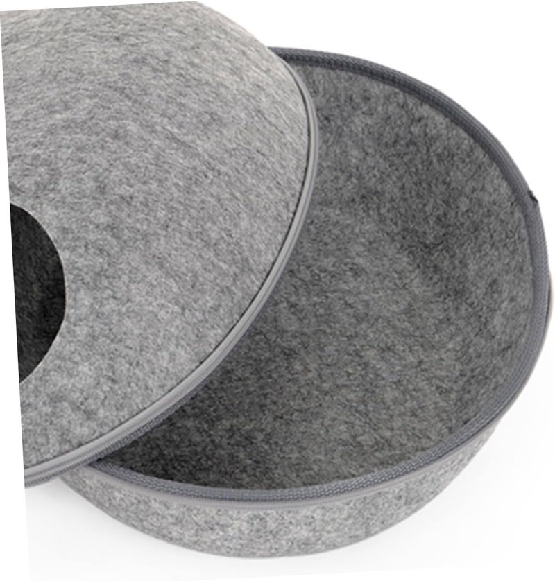 HANABASS Creative Circle Gray Felt Dog Bed Cushion for Cats and Dogs Removable and Washable Kennel for Indoor Use Soft Material for Comfort - Image 4
