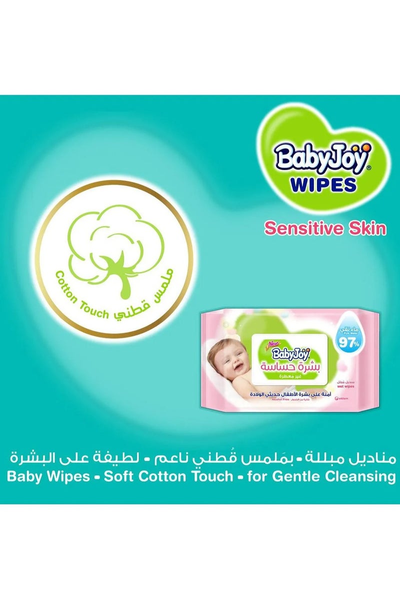 Baby Joy Sensitive Skin Wet Wipes, Unscented, 48 Wipes - 3pcs - Image 3