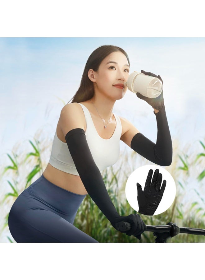 OSHIMA Summer Driving UV Sun Protection Gloves, Outdoor Sports Arm Gloves, Cycling Outdoor Activities, Protection Sleeves for Cycling, Golf, Driving, Hiking, Non Slip Full Finger Arm Sun Protective Men - Image 5