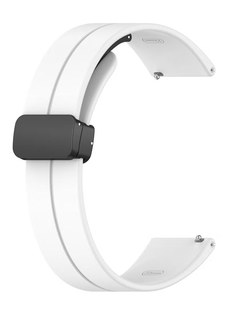 حزام لساعة Redmi Watch 5 Active/Lite، حزام ساعة بديل من السيليكون الأبيض بمشبك مغناطيسي قابل للطي - Image 3