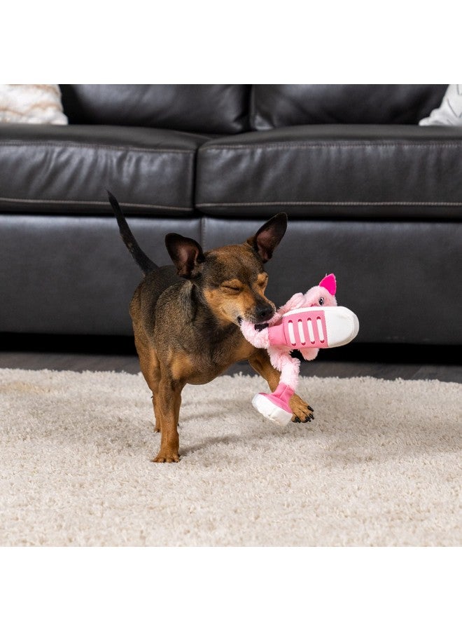 Pet Factory Pet Factory Squeaky Sneakers Bungee Tug Plush Dog Toy, Randomly Selected - Cow OR Pig, One Size  - Image 2