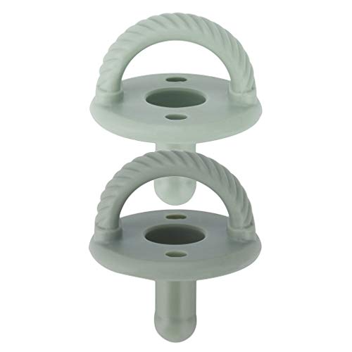 Itzy Ritzy Silicone Pacifiers for Ages 6-18 Months - Itzy Soother Pacifiers Feature Collapsible Handle & Two Air Holes for Added Safety; Set of 2 in Agave & Succulent, Ages 6-18 Months - Image 1
