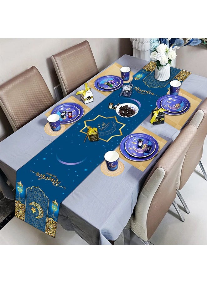 Muyixin - Ramadan Decorations for Home, 9Pcs Ramadan Table Decorations Set With Ramadan Table Runner, Set of 4Placemat and Coasters - Image 1