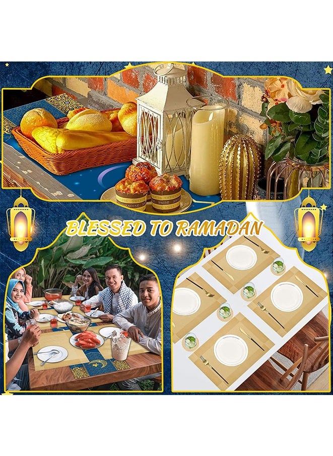 Muyixin - Ramadan Decorations for Home, 9Pcs Ramadan Table Decorations Set With Ramadan Table Runner, Set of 4Placemat and Coasters - Image 1