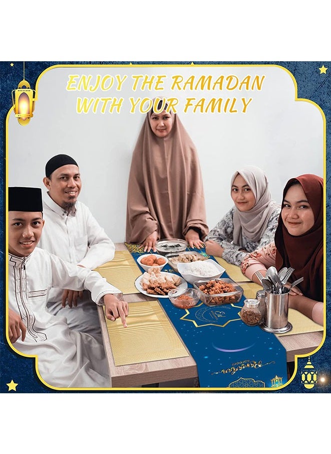Muyixin - Ramadan Decorations for Home, 9Pcs Ramadan Table Decorations Set With Ramadan Table Runner, Set of 4Placemat and Coasters - Image 1