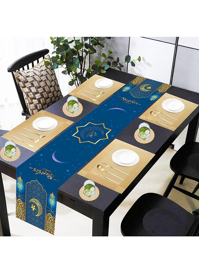 Muyixin - Ramadan Decorations for Home, 9Pcs Ramadan Table Decorations Set With Ramadan Table Runner, Set of 4Placemat and Coasters - Image 1