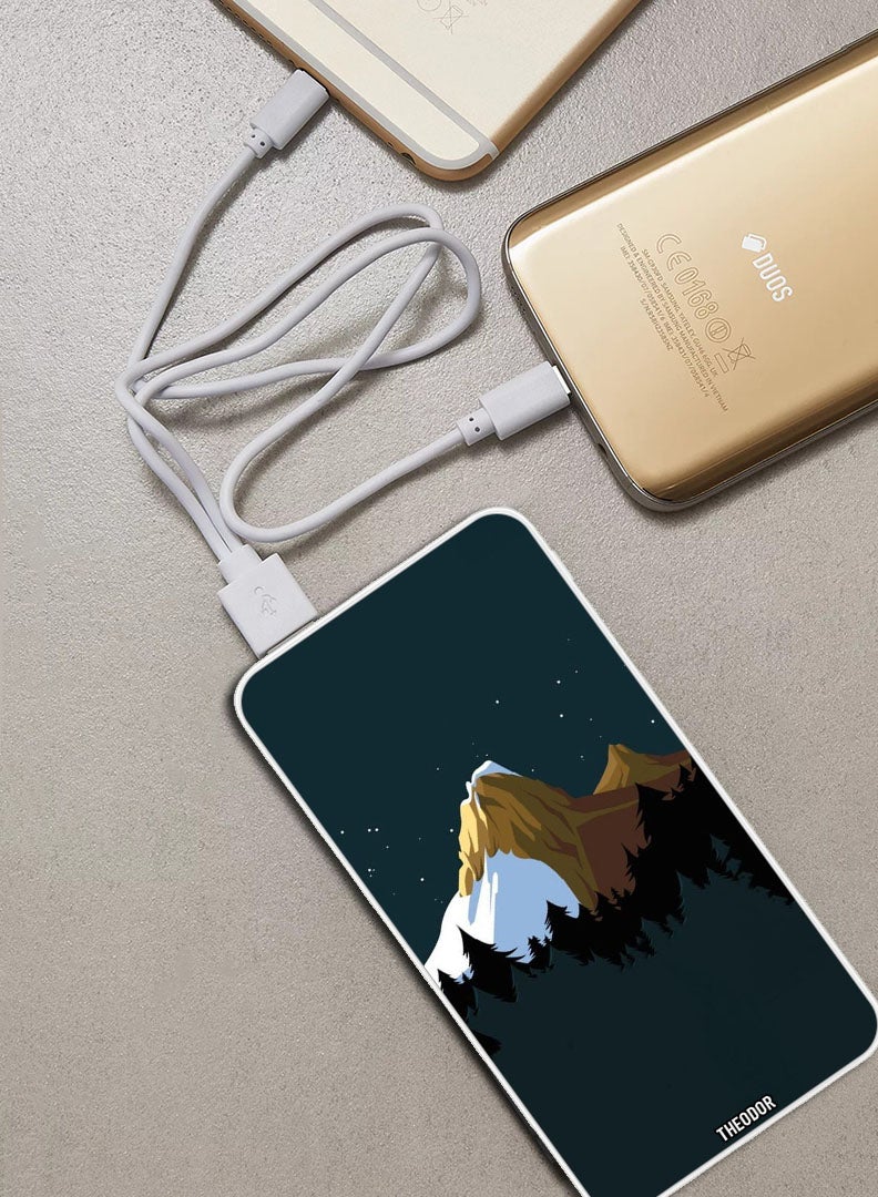 Theodor 10,000 mAh Super Fast Charging Ultra Compact Power Bank with Quick Charge & Power Delivery, Portable Charger For iPhone and Android Mountains - Image 2