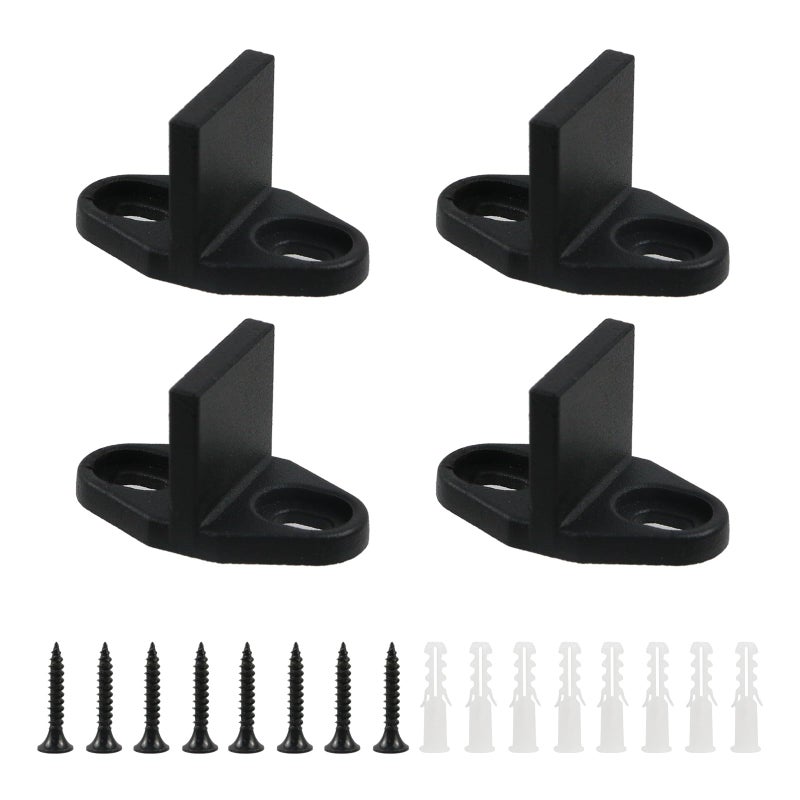 Oedema 2 Pcs Barn Door Floor Guide Universal Sliding Barn Door Hardware Heavy Duty Black Floor Guide Pocket Door Guides Bottom