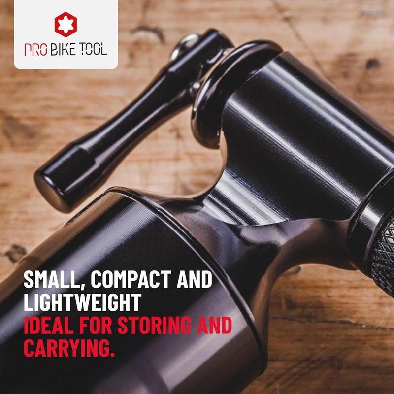 Pro Bike Tool CO2 Inflator with Cartridge Storage Canister Quick, Easy and Safe - for Presta and Schrader - Bicycle Tire Pump for Road and Mountain Bikes - Image 5