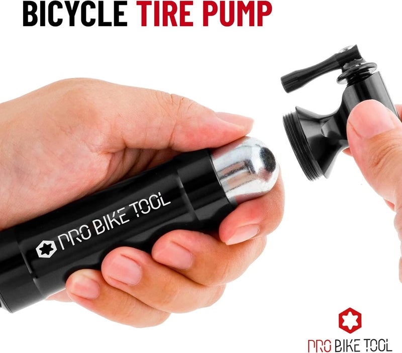Pro Bike Tool CO2 Inflator with Cartridge Storage Canister Quick, Easy and Safe - for Presta and Schrader - Bicycle Tire Pump for Road and Mountain Bikes - Image 4