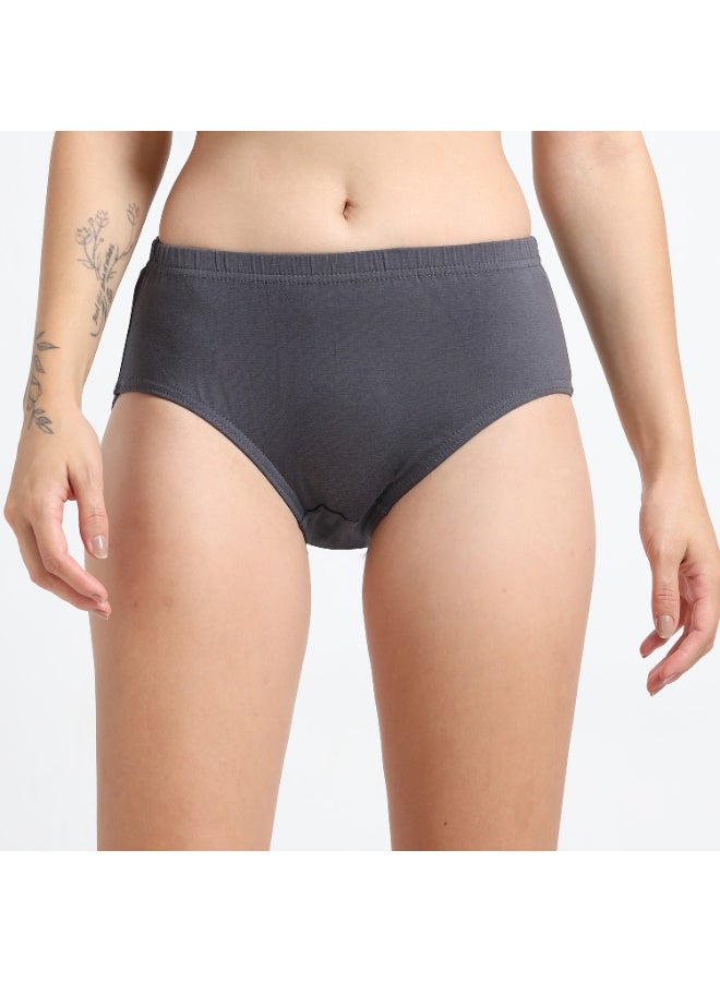 DUJE Women’s Lycra Panty IE (Inner Elastic) (1-Piece – Grey) | 95% Cotton 5% Spandex | Stretchable, Breathable, Sweat-Absorbing, Anti-Bacterial & Odour-Free Everyday Comfort Innerwear - Image 2