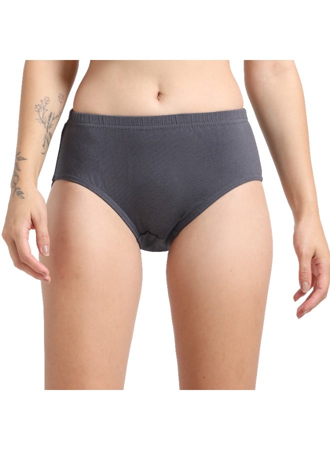 DUJE Women’s Lycra Panty IE (Inner Elastic) (1-Piece – Grey) | 95% Cotton 5% Spandex | Stretchable, Breathable, Sweat-Absorbing, Anti-Bacterial & Odour-Free Everyday Comfort Innerwear - Image 1