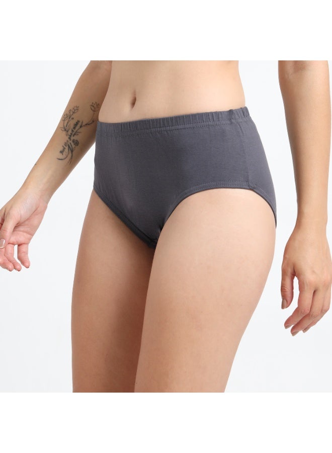 DUJE Women’s Lycra Panty IE (Inner Elastic) (1-Piece – Grey) | 95% Cotton 5% Spandex | Stretchable, Breathable, Sweat-Absorbing, Anti-Bacterial & Odour-Free Everyday Comfort Innerwear - Image 3