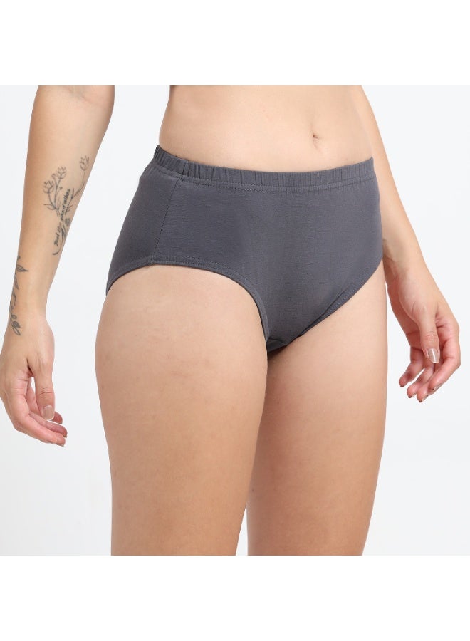 DUJE Women’s Lycra Panty IE (Inner Elastic) (1-Piece – Grey) | 95% Cotton 5% Spandex | Stretchable, Breathable, Sweat-Absorbing, Anti-Bacterial & Odour-Free Everyday Comfort Innerwear - Image 4