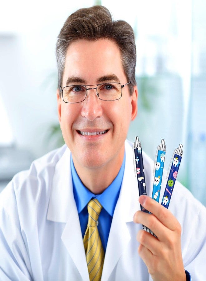 Watersay 30 Pcs Teeth Pens Bulk Dental Gifts Retractable Dentists Ballpoint Pen Black Ink with Paper Scroll Inside Dental Assistant Accessories Dentists Gifts for Office School Stationery - Image 4