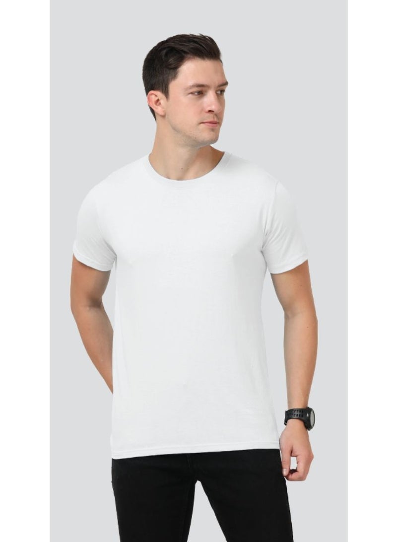 White Heavy Duty Unisex Round Neck T Shirt