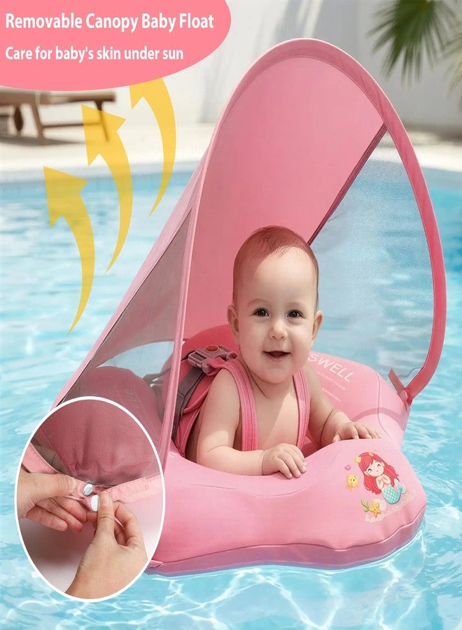 Parentswell Baby Pool Float with Canopy for Age 6-36 Months UPF50+, Soft Fabric-Covered Inflatable Baby Swim Float with Anti-Tip Safety Seat, Infant Swimming Float Toddler Floaties UV Protection for Boys Girls - Image 4