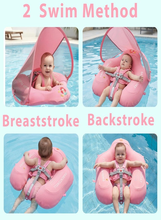 Parentswell Baby Pool Float with Canopy for Age 6-36 Months UPF50+, Soft Fabric-Covered Inflatable Baby Swim Float with Anti-Tip Safety Seat, Infant Swimming Float Toddler Floaties UV Protection for Boys Girls - Image 5