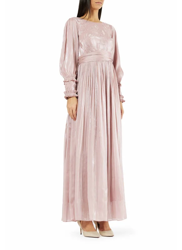 امري Long Embellished Dress with Statement Cuff