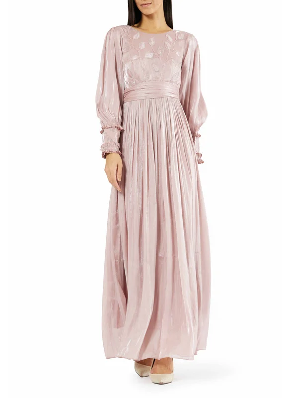 امري Long Embellished Dress with Statement Cuff