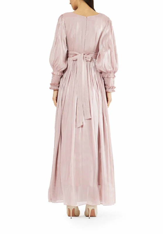 امري Long Embellished Dress with Statement Cuff