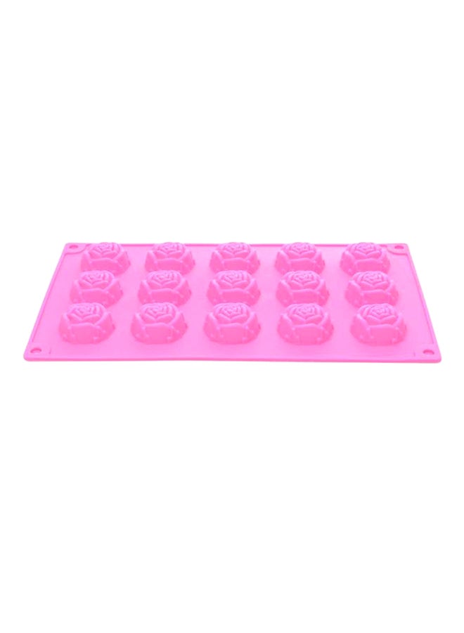 Liying Multipurpose Rose Bake Mold Pink 11x10x1inch - Image 1