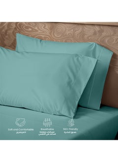 Rest 3-Piece Teal Plush 160X220 Flat Bedsheet Set Includes 1 Deep Pocket Flat Bedsheet And 2 Pillow Covers, Breathable And Machine Washable  - Image 3