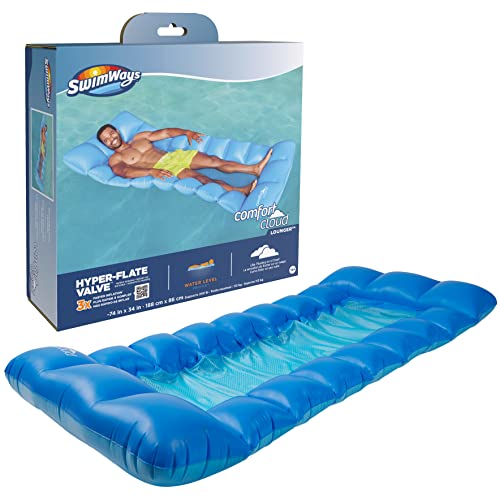 Swimways Comfort Cloud Pool Lounger with Fast Inflation  Headrest Pillow Oversized Inflatable Pool Floats for Adults - Image 1