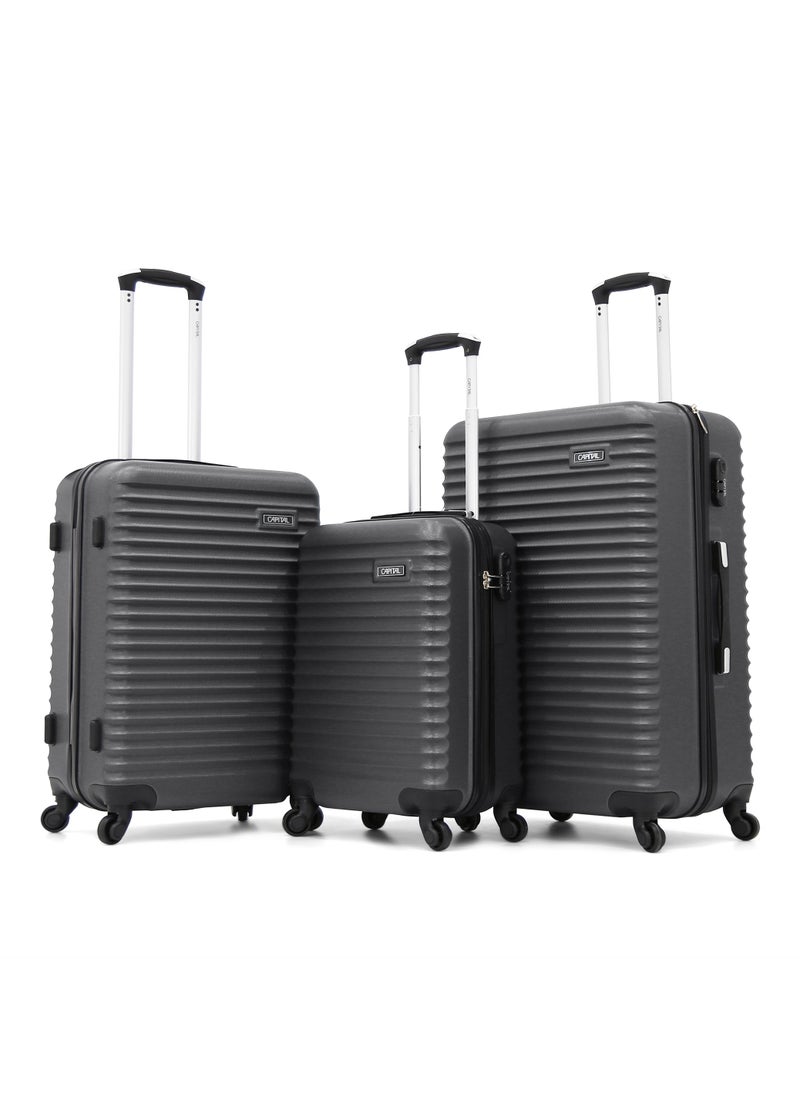 CAPITAL Travel Luggage Sets 3 Piece with Spinner Wheels and TSA Lock, Lightweight ABS Hard Shell Carry On Suitcase Set with 360° Double Wheels,Grey  (20"/24"/28")  - Image 1