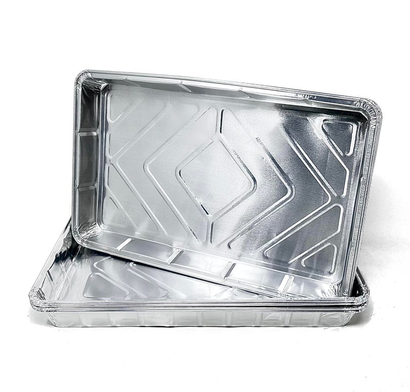 Bakery Direct Ltd 25 Large Foil Tray Bake Containers Aluminium Christmas Turkey Roasting Recyclable 12 x 8 Includes 2 Free 21 Disposable Piping Bags