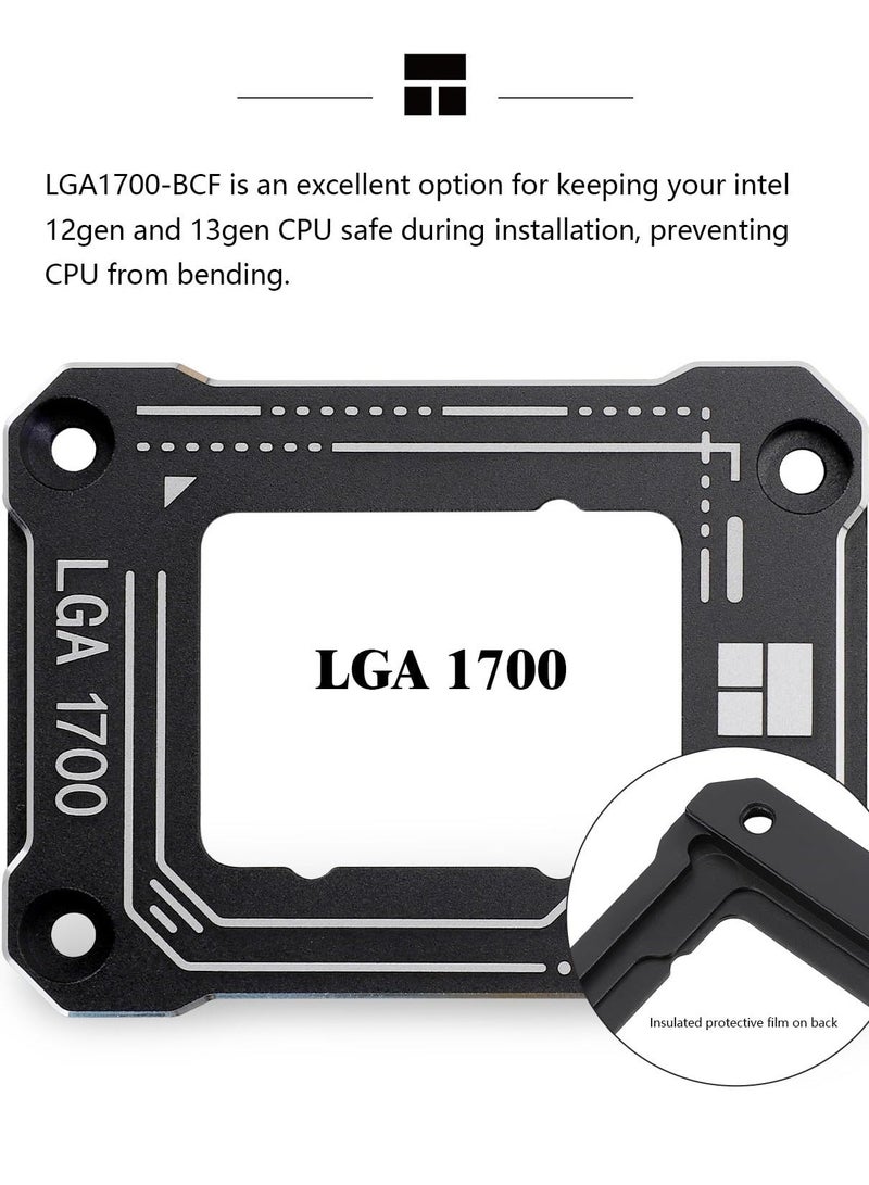 إطار دعامة الانحناء لمعالجات Intel من الجيل الثاني عشر والثالث عشر LGA 1700، دعامة استبدال وحدة المعالجة المركزية/تركيبة تصحيح انحناء الضغط المصنوعة من الألومنيوم لوحدة المعالجة المركزية، قياسية للمبردات (أسود) - Image 3